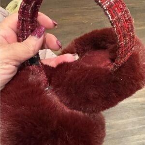 Chic Burgundy Faux Fur Earmuffs